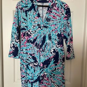 Lily Pulitzer szSmall navy vneck 3/4sleeve dress
